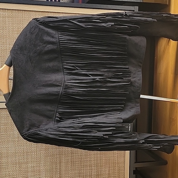 Forever 21 Black Suede Fringe Jacket - Picture 5 of 8